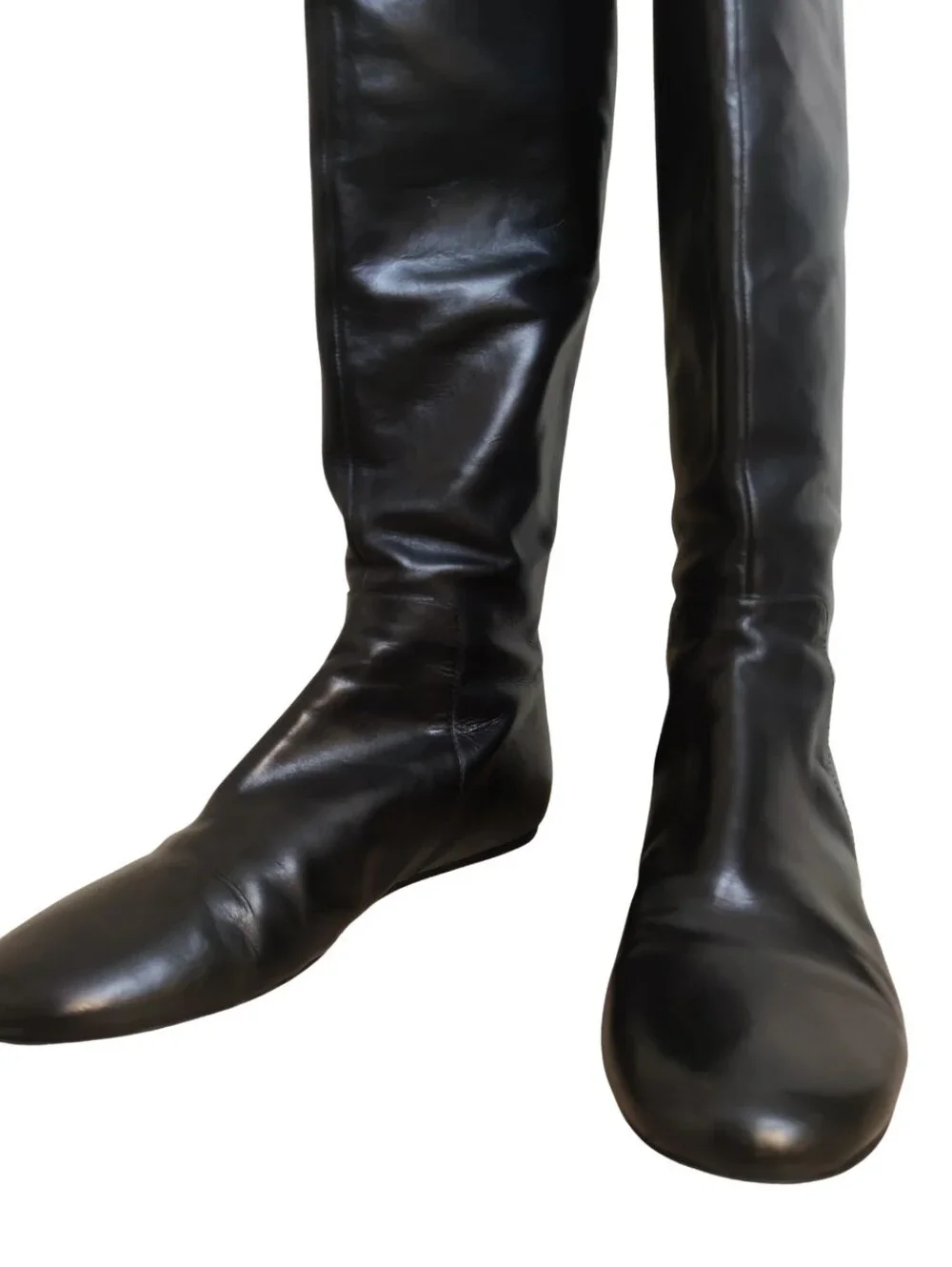 Vera Wang Lavender Black Over-the-Knee Leather Boots